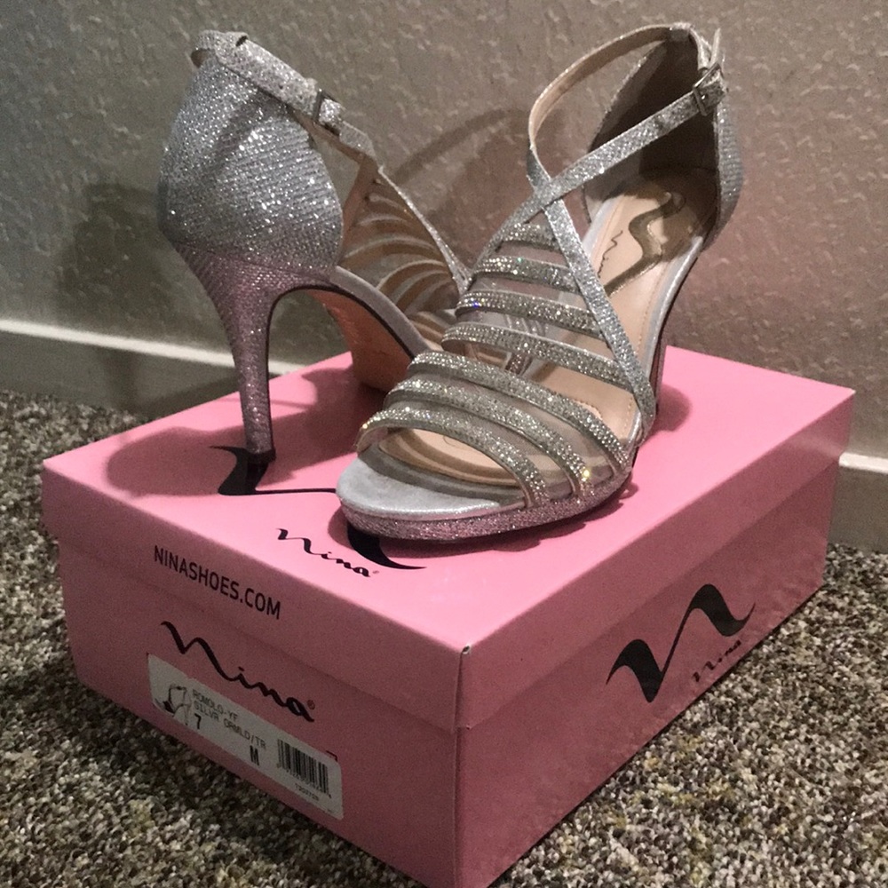 Ninas silver shoes